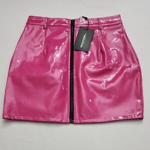 PrettyLittleThing Shiny Pink Mini Skirt